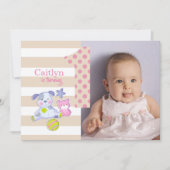 Een roze Schattigee fotoverjaardag draaien Kaart (Voorkant)