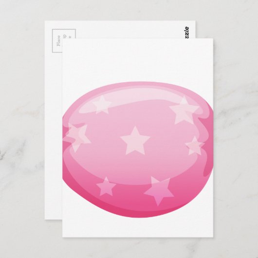 een roze snoep briefkaart (Voorkant / Achterkant)