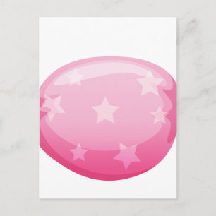 een roze snoep briefkaart