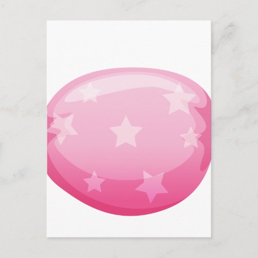 een roze snoep briefkaart (Voorkant)