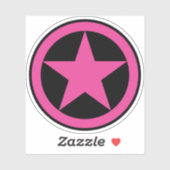 Een roze ster van feminisme - v7b sticker (Vel)