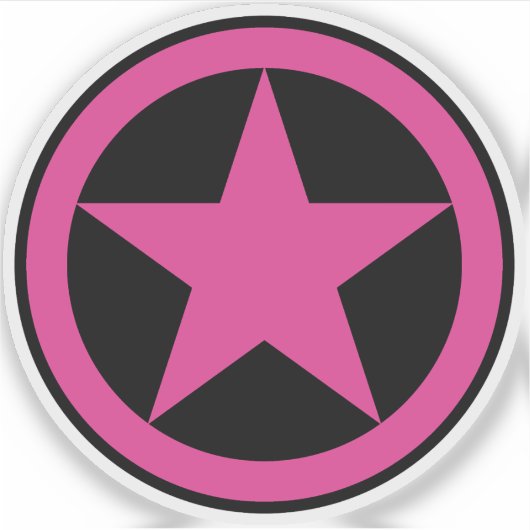 Een roze ster van feminisme - v7b sticker (Voorkant)