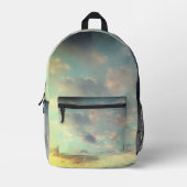 Een roze tot de wolken bedrukte rugzak (Voorkant)