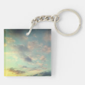 Een roze tot de wolken sleutelhanger (Achterkant)
