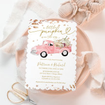 Een Roze Truck Met Pompoen Meisje Baby Shower