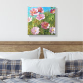 Een roze tuin canvas afdruk (Insitu (Slaapkamer))
