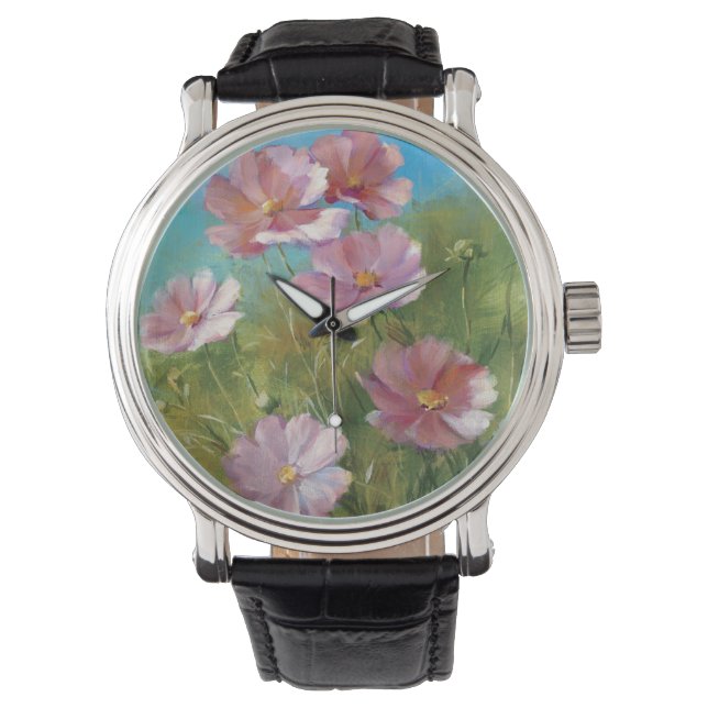 Een roze tuin horloge (Voorkant)