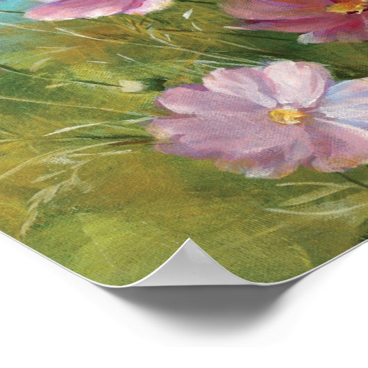 Een roze tuin poster (Hoek)