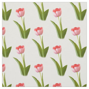 Eén roze Tulp - Floral Photography Pattern Stof