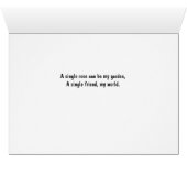 Eén roze tulpen met gedicht (Binenzijde Horizontaal (Onderkant))