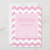 Een roze uitnodiging van de Birthday-partij (Achterkant)
