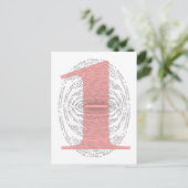 Eén - roze versie briefkaart (Staand voorkant)