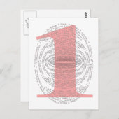 Eén - roze versie briefkaart (Voorkant / Achterkant)