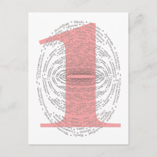 Eén - roze versie briefkaart