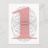 Eén - roze versie briefkaart (Voorkant)