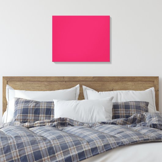 Een roze vierkant met een frisse witte rand, aanwe canvas afdruk (Insitu (Slaapkamer))