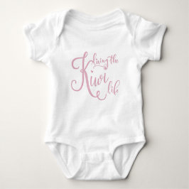 Een Roze & Wit Leven de Kiwi Life Baby Body Suit Romper
