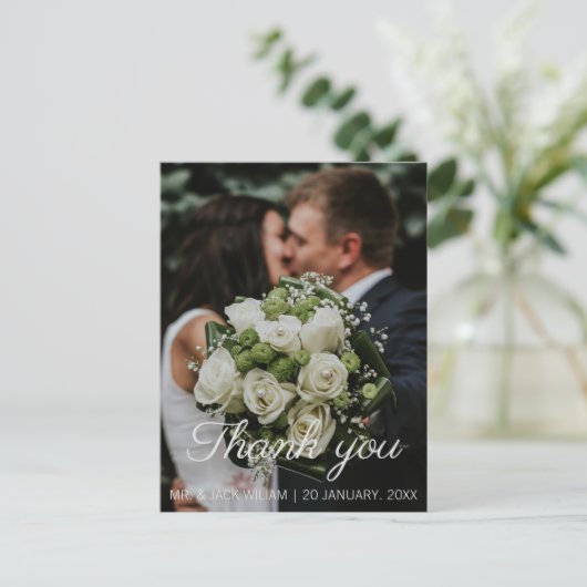 Een rozen bruiloft dank u briefkaart (Staand voorkant)