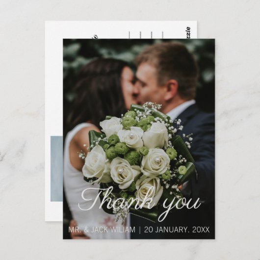 Een rozen bruiloft dank u briefkaart (Voorkant / Achterkant)