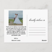 Een rozen bruiloft dank u briefkaart (Achterkant)