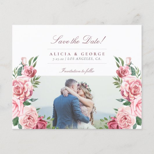 Een rozen brutale bruiloft met budgetgeld bewaren (Voorkant)