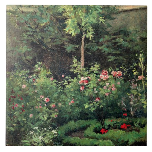 Een rozentuin van Camille Pissarro, Tegeltje (Voorkant)
