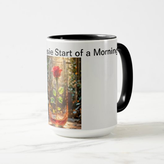 Een rozige start van de morgen mok (Voorkant rechts)