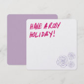 Een rozige vakantie feestdagenkaart (Voorkant / Achterkant)