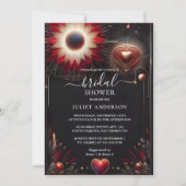 Een Ruby Claret Wit Hart Rood Zwart Vrijgezellenfe Kaart (Voorkant)