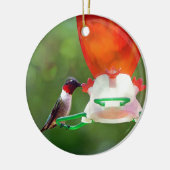 Een ruby Throated Hummingbird Keramisch Ornament (Links)