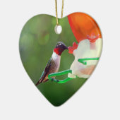 Een ruby Throated Hummingbird Keramisch Ornament (Links)