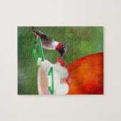 Een ruby Throated Hummingbird Legpuzzel (Horizontaal)