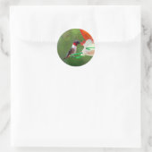 Een ruby Throated Hummingbird Ronde Sticker (Tas)