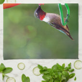 Een ruby Throated Hummingbird Theedoek (Gevouwen)