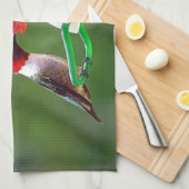 Een ruby Throated Hummingbird Theedoek (Quarter Fold)