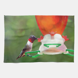 Een ruby Throing Hummingbird Theedoek