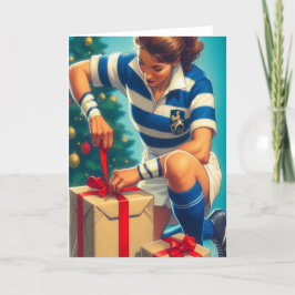 Een Rugby Kerstmis - Rugby Kerstkaart Feestdagen Kaart