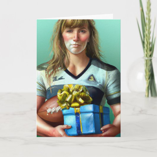 Een Rugby Kerstmis - Rugby-Wenskaart Feestdagen Kaart (Voorkant)