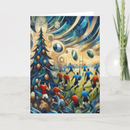 Een Rugby Kerstmis - Rugby-Wenskaart Feestdagen Kaart