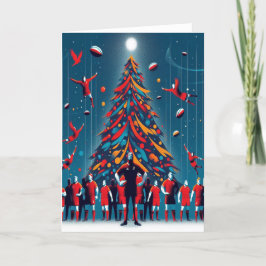 Een Rugby Kerstmis - Rugby-Wenskaart Feestdagen Kaart