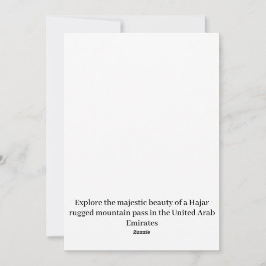 Een ruige bergpas in de VAE. Feestdagenkaart (Achterkant)