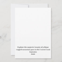 Een ruige bergpas in de VAE. Feestdagenkaart