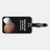 Een ruimteschip in aeroshell nadert Mars. Bagagelabel (Achterkant horizontaal)