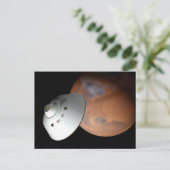 Een ruimteschip in aeroshell nadert Mars. Briefkaart (Staand voorkant)