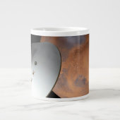 Een ruimteschip in aeroshell nadert Mars. Grote Koffiekop (Voorkant)