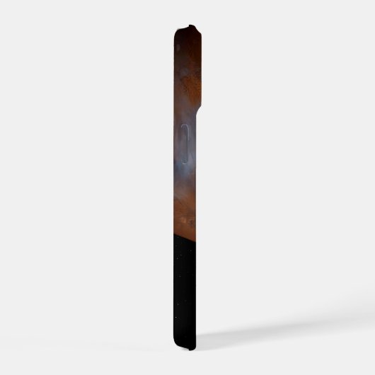 Een ruimteschip in aeroshell nadert Mars. iPhone 15 Case (Rechterkant)