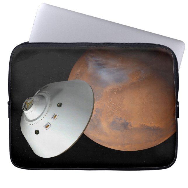 Een ruimteschip in aeroshell nadert Mars. Laptop Sleeve (Voorkant)