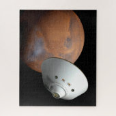 Een ruimteschip in aeroshell nadert Mars. Legpuzzel (Verticaal)