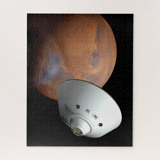 Een ruimteschip in aeroshell nadert Mars. Legpuzzel (Verticaal)