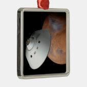 Een ruimteschip in aeroshell nadert Mars. Metalen Ornament (Rechts)